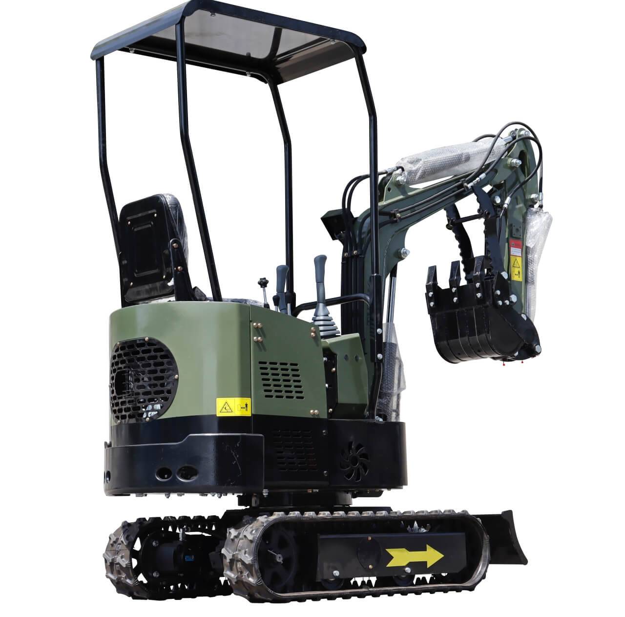 TYPHON TERROR X STORM Mini Excavator 1 Ton Trench Digger with Canopy, Hydraulic Thumb Clip, Bucket