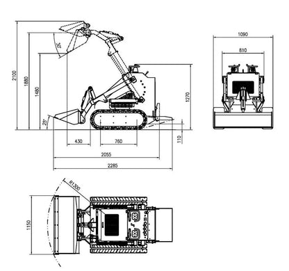 Brand New TYPHON STOMP 2000lbs Mini Skid Steer 23HP Gas EPA Engine USA