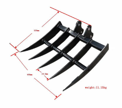 Rake Mini Excavator Attachment for Grading, Leveling, Loosening , Removing Soil USA