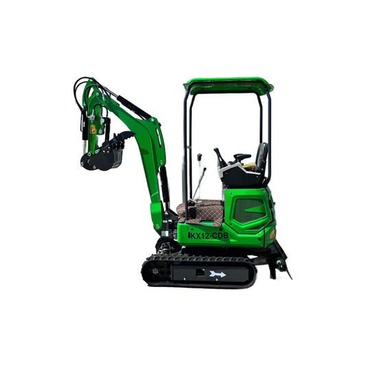 1 Ton, B&amp;S Engine Mini Small Excavator w/ Retractable Tracks &amp; Hydraulic Thumb | KX12-CDB